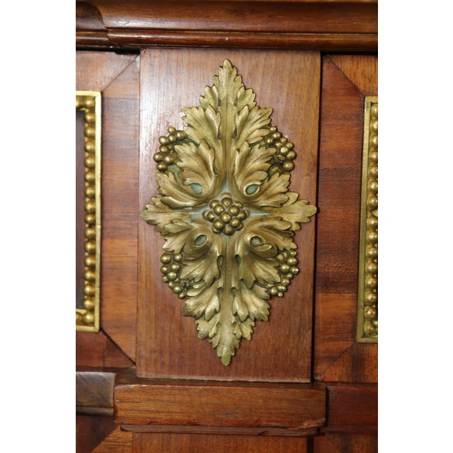Wood Monumental Satinwood Inlaid Kingwood Marble Top Sideboard Signed Maison Krieger For Sale - Image 7 of 12