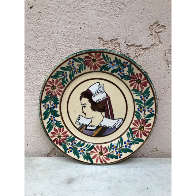 1920s French Faience Plate Quimper, Circa 1920 For Sale - Image 5 of 5