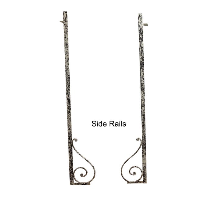 2010s Iron Paris Sleigh Bed Antique White For Sale - Image 5 of 5