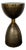 Revelation Modern Aged Brass Hourglass Coup Side Table For Sale