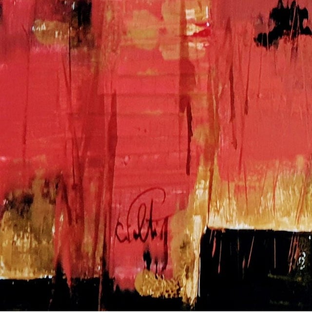 Christian Feltin, Red and Gold, 2024, Acrylic on Canvas For Sale - Image 4 of 5