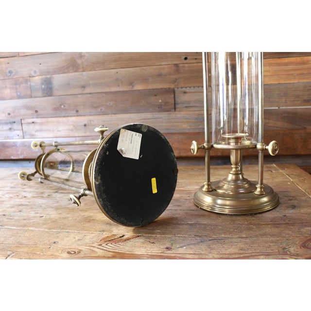 Vintage Pair of Chapman Brass & Glass Hurricane Candle Holders, 1985 For Sale - Image 17 of 18