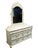 Lexington Furniture Lexington Furniture Off White Painted Traditional Victorian Style 56" Double Dresser W. Swivel Mirror 509-222 / 509-207 For Sale - Image 4 of 14