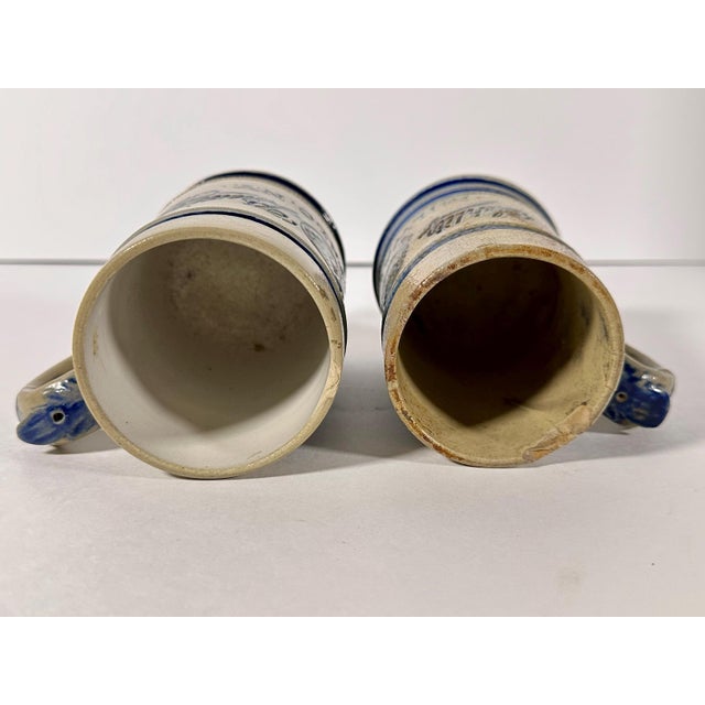 19th Century 19th Century Whites Utica Salt Glazed Stoneware Beer Mugs Advertising Schlitz & Iroquois Brewing Companies For Sale - Image 5 of 10