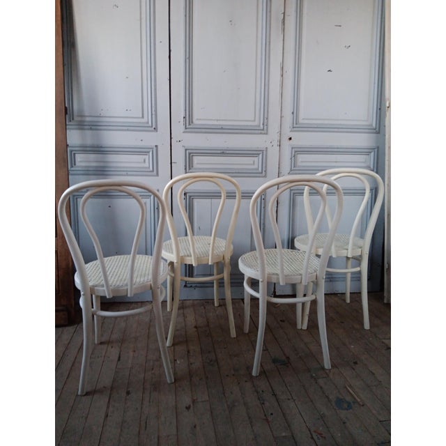Vintage White Bistro Chairs, 1930s, Set of 4 For Sale - Image 4 of 18