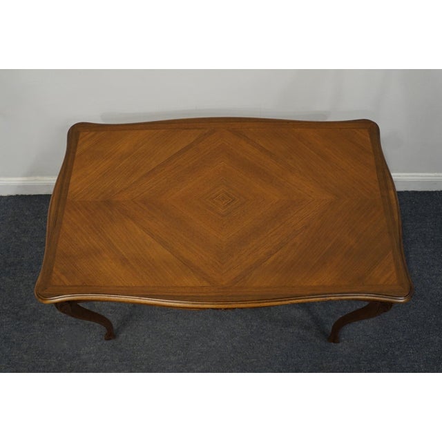 Vintage Antique Banded Bookmatched Walnut French Provincial 39" Accent Entryway Table For Sale - Image 4 of 8