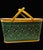 Great vintage Picnic basket beautiful design of green diamonds wicker weave and wood structure, with insert tray. In...