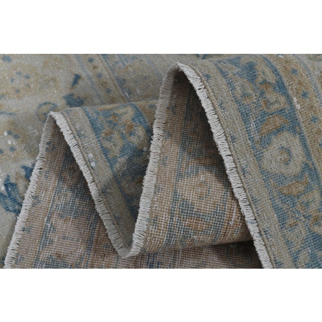 Modern 1970s Vintage Persian Handmade Wool Cotton Beige Area Rug For Sale - Image 3 of 11