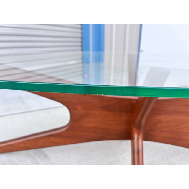 1960s Mid-Century Walnut and Glass "Jacks" Coffee Table by Adrian Pearsall For Sale - Image 9 of 13