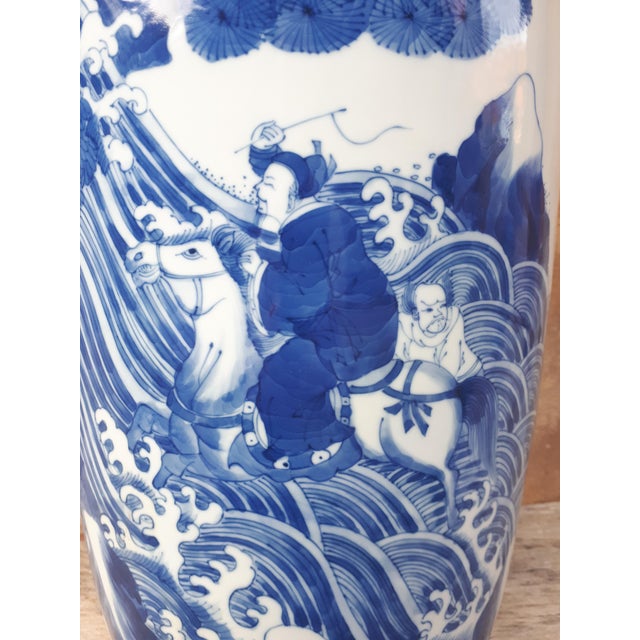 Chinese Blue and White Porcelain Vase, 1890s For Sale - Image 6 of 15