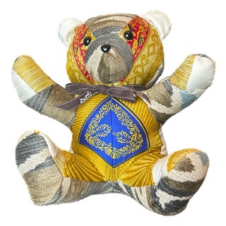 Hermes Poste Et Cavalerie Vintage Silk Scarf Tender Teddy Bear For Sale