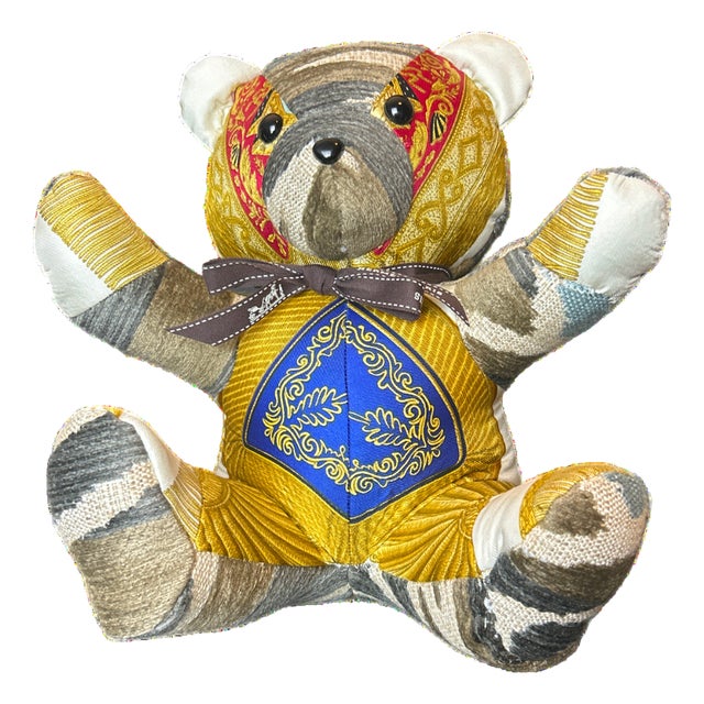 Hermes Poste Et Cavalerie Vintage Silk Scarf Tender Teddy Bear For Sale