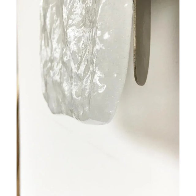 1960s Ice Glass Wall Lamp from Kalmar Franken KG, 1960s For Sale - Image 5 of 12