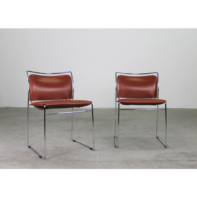 Tulu Chairs in Leather and Steel by Kazuhide Takahama for Simon Gavina, 1970s, Set of 12 For Sale - Image 10 of 11
