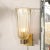 Modern Pair of Modernist Hand-Blown Murano Fluted Glass Sconces W/ 24kt Gold Flecks For Sale - Image 3 of 10