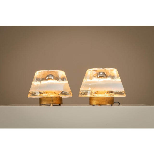 Blue and Clear Murano Glass Table Lamps from Leucos, Italy, 1970s, Set of 2 For Sale - Image 4 of 16