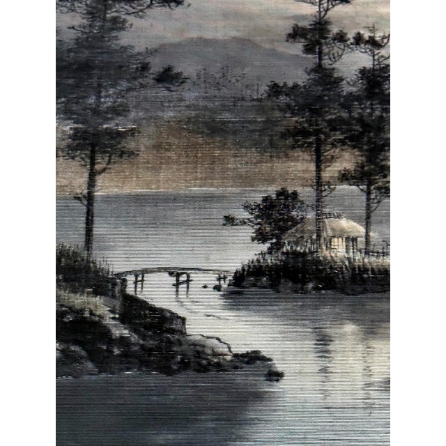 Framed Japanese Velvet Yuzen-Birodo Tapestry Panel Meiji Period For Sale - Image 12 of 16