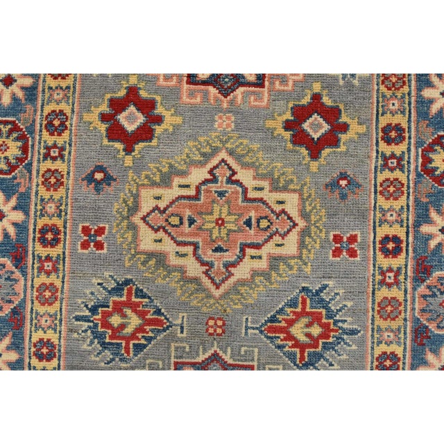 Gray Kazak Runner 2’9” X 9’9” Gray Wool Tribal Hand-Knotted Oriental Rug For Sale - Image 8 of 13