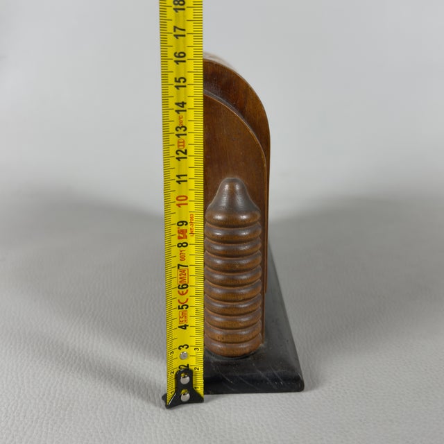 Vintage Art Deco Mechanical Table Clock in Burl Wood, 1940s For Sale - Image 11 of 12