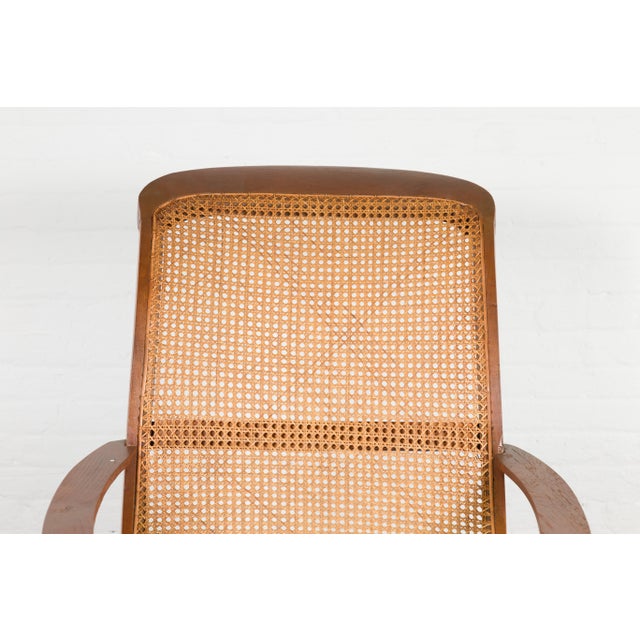 American Antique Lounge Chair with Curved Seat & Extended Back For Sale - Image 3 of 12