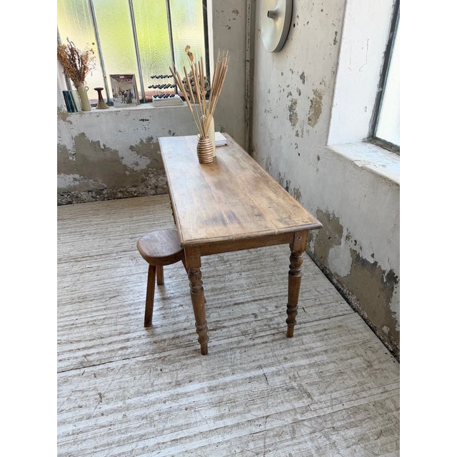 Brown Beechwood Bistro Farmhouse Table, 1900 For Sale - Image 8 of 18