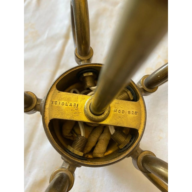 Vintage Brass Chandelier Signed Sciolari, Model 526, 1950s For Sale - Image 12 of 12