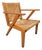 Dutch Modernist Brutalist Wooden Armchair with Rush Seat, 1940s For Sale