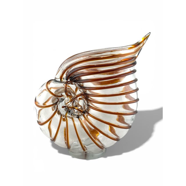 Murano Vintage Murano Nautilus Seashell Blown Art Glass Pitcher For Sale - Image 4 of 7