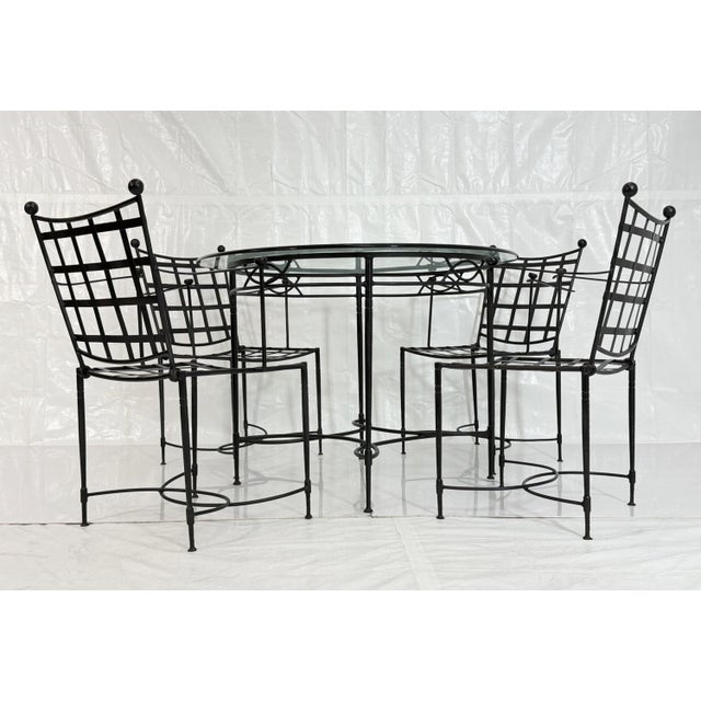 Modern Mario Papperzini for Janus Et Cie Iron Outdoor Dining Set, Table & 4 Chairs, Attributed For Sale - Image 3 of 18