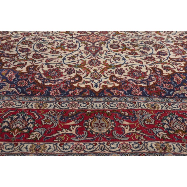 Mid 20th Century Vintage Persian Isfahan Rug, 06'07 X 10'03 For Sale - Image 5 of 10
