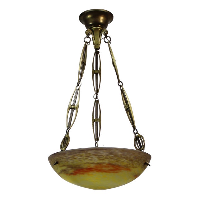 Glass Paste Lamp by G. Ve Croismare Muller for Muller Frères, 1920s For Sale