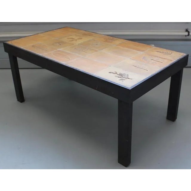 Vintage French Coffee Table with Ceramic Top by Roger Capron, 1970s For Sale - Image 4 of 18