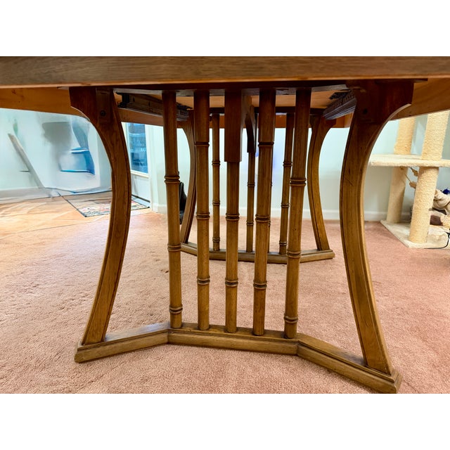 Thomasville 1970s Hollywood Regency Faux Bamboo Dining Set by Thomasville / American Drew - 8 Chairs For Sale - Image 4 of 17
