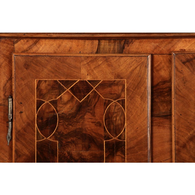 Brown Baroque Walnut Cupboard with Inlay Work, 1750s For Sale - Image 8 of 18