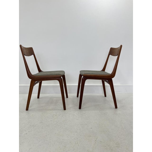 1950s Teak Boomerang Dining Chairs by Alfred & Erik Christensen for Slagelse Møbelværk, Set of 2 For Sale - Image 5 of 9