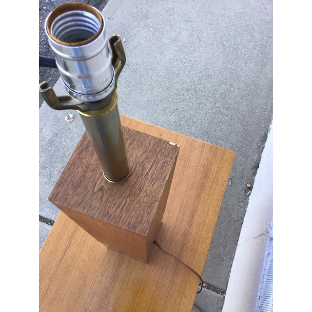 Chestnut Vintage Laurel Walnut and Brass Table Lamp For Sale - Image 8 of 12