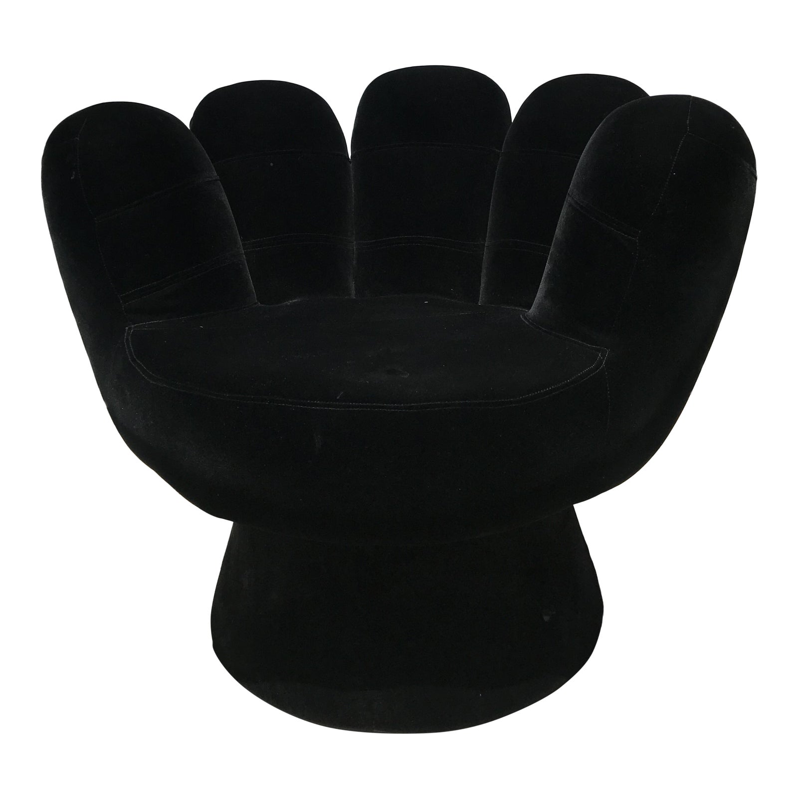 Black Velvet Upholstered Hand Chair Chairish