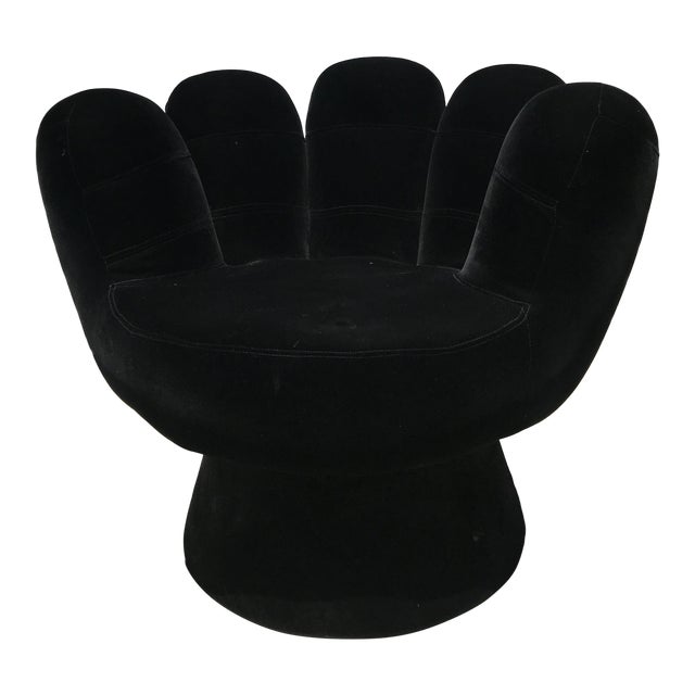 Black Velvet Upholstered Hand Chair Chairish