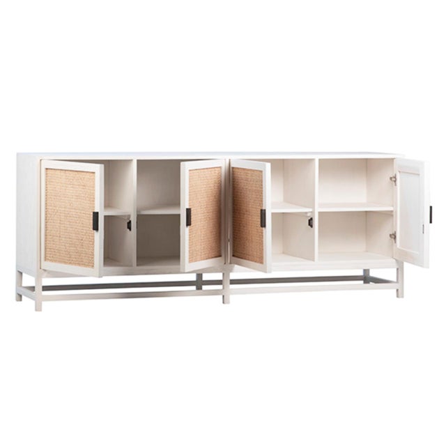 Modern White Cane Sideboard Chairish