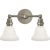 Boston Functional Double Light in Antique Nickel with White Glass Designer: Chapman & Myers Height: 9" Extension: 9.5"...