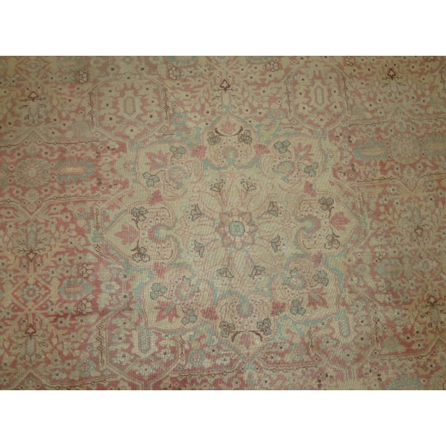 Early 20th Century Early 20th Century Zabihi Collection Indian Amritsar Fine Pink Mint Green Rug - 11'2" x 14'2" For Sale - Image 5 of 10