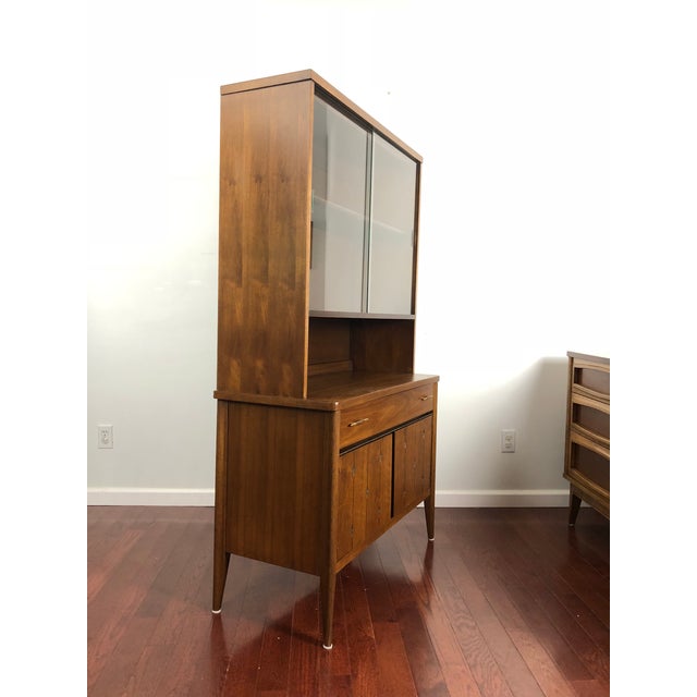 1960s Vintage Broyhill Premier Saga Collection Walnut China Hutch