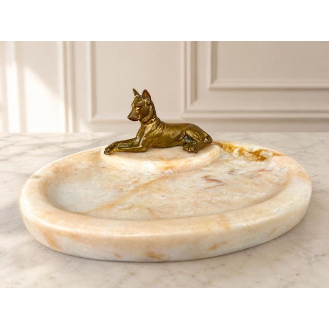 Antique French Marble and Brass Dog Display Tray For Sale - Image 14 of 14