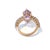 Baroque Bochic “Orient” Vintage Amethyst & Lilac Tanzanite Ring Set 18K Gold & Silver For Sale - Image 3 of 13