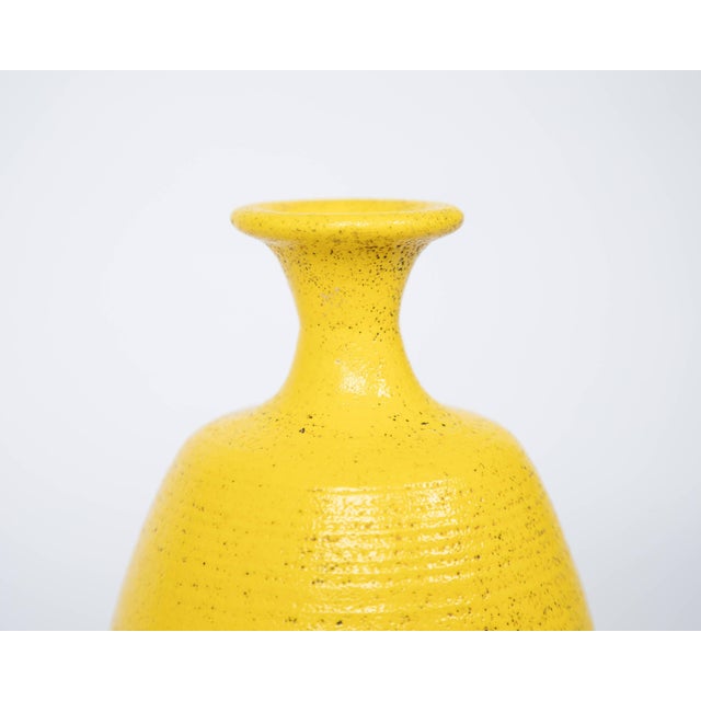 Mid-Century Modern 1960s Pop Art Yellow Ceramic Vase For Sale - Image 3 of 5
