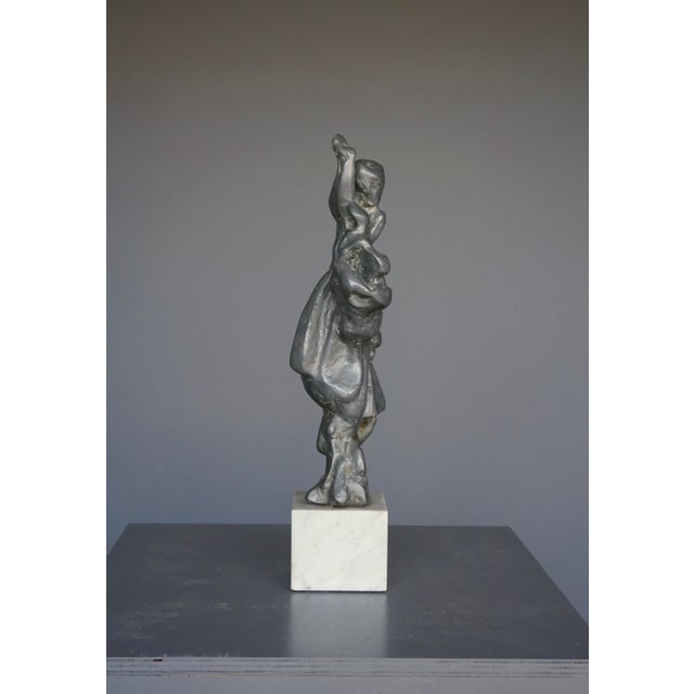 Large Abstract Sculpture, 1960s, Lead on a Marble Base For Sale - Image 3 of 11