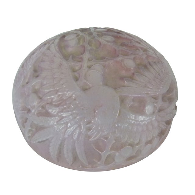 20s Art Glass Frosted Pink Cockatiel Globe Shade . Consolidated Lamp and Glass . Phoenix Glass . Art Deco For Sale - Image 4 of 9