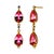 14k Yellow Gold Natural Pink Topaz and Diamond Long Drop Earrings For Sale - Image 10 of 12
