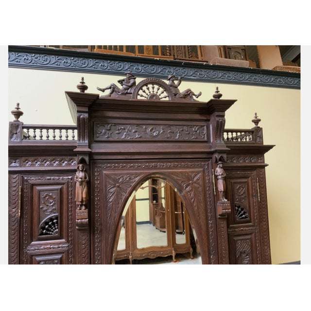 Brown Antique Breton China Cabinet, 1880 For Sale - Image 8 of 13