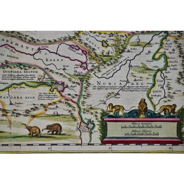 "Nova Barbariae Descriptio", a 17th Century Hand-Colored Map of North Africa For Sale - Image 4 of 8